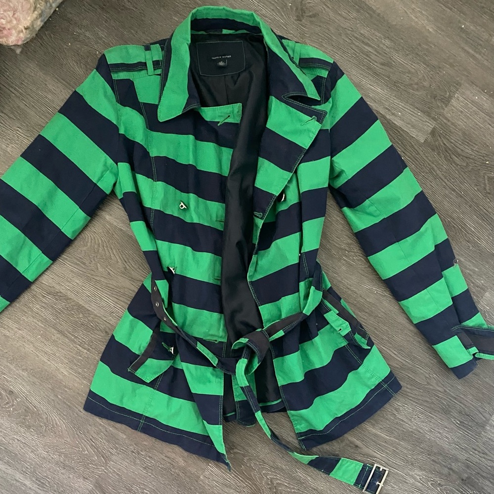 Belted Tommy Hilfiger striped wind breaker